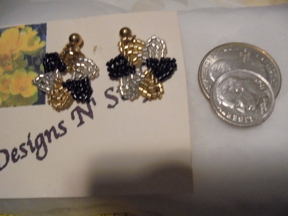 Native  Beaded Hand Crafted  G.F. Drop Dangle vin… - image 2