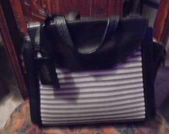 Kate Spade 'Saturday' Black white striped  crossbody Handbag