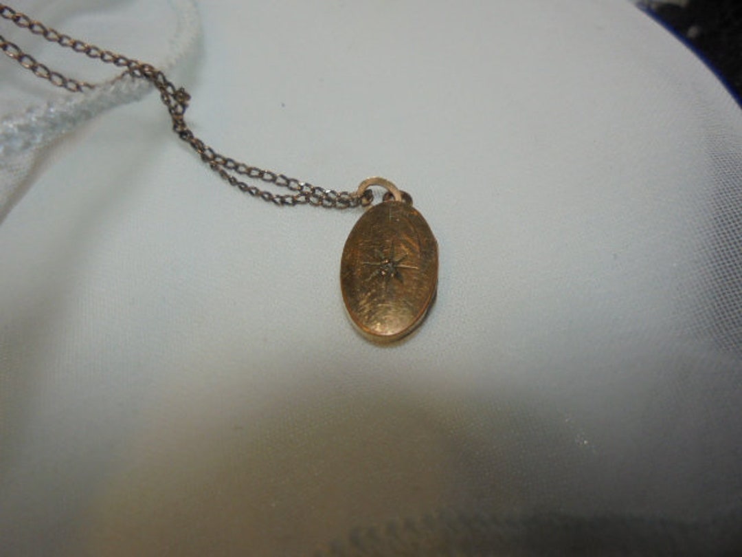 G.F. Diamond Chip Petite Locket Pendant Chain Necklace - Etsy