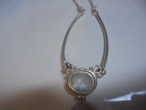 Sterling Silver Blue Translucent Gemstone Pendant… - image 6