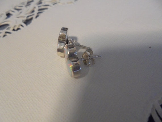 Sterling Silver Petite  Opal  Stud Earrings - image 2