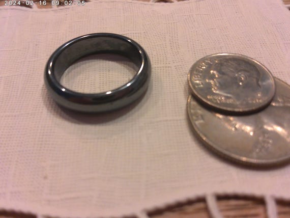 Hematite Gemstone Ring    sz 7.75 - image 2