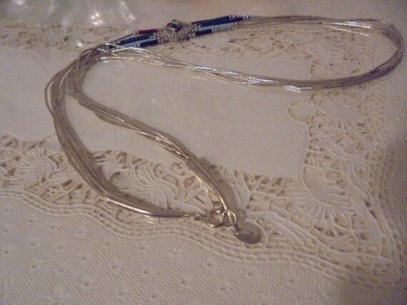 Sterling Silver Native Multi Gemstone five strand… - image 6