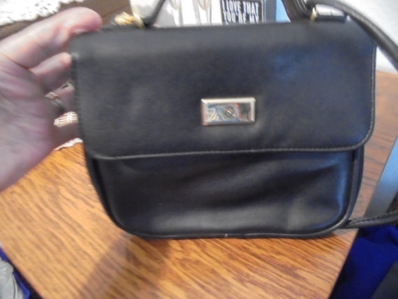 Kathy Ireland Black small cross body leather Hand… - image 1