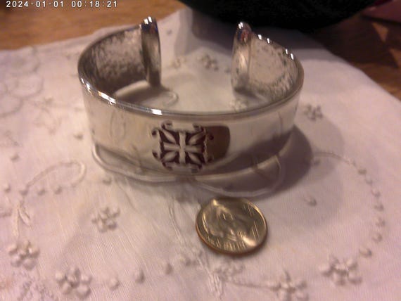 Rustic Cuff  Silver / Red    Designer Cuff   Brac… - image 4