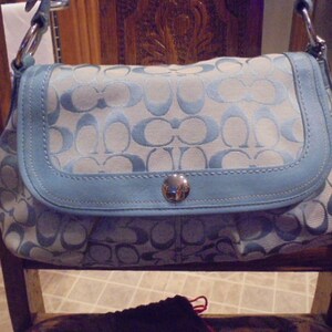 Coach Blue Soho Pleated Canvas Top Handle Handbag #F13739 - Etsy