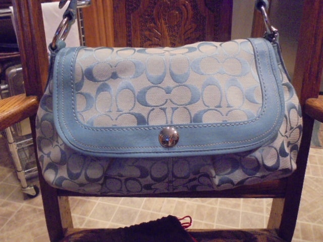 Coach Blue Soho Pleated Canvas Top Handle Handbag #F13739 - Etsy