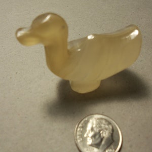 Carved White/Cream Jade Duck Vintage