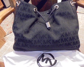 Michael Kores Canvas/leather  Shoulder Handbag