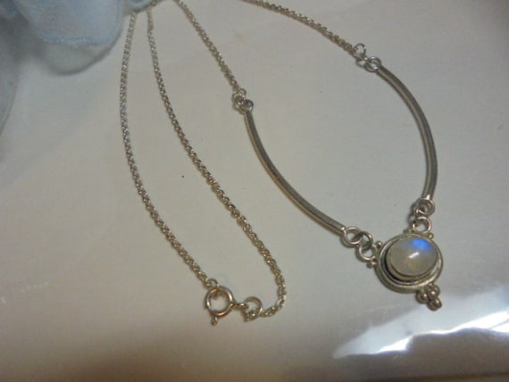 Sterling Silver Blue Translucent Gemstone Pendant… - image 5