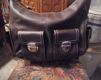 Marc Jacobs Brown Leather  Messenger  Bucket  Handbag