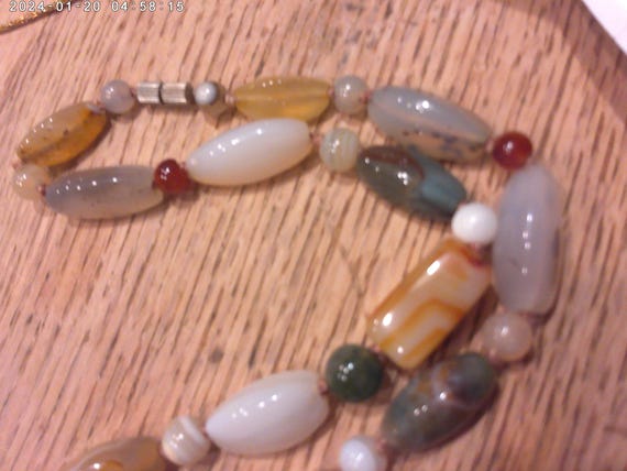Jasper / Agate Gemstone different shape Beaded Ha… - image 3