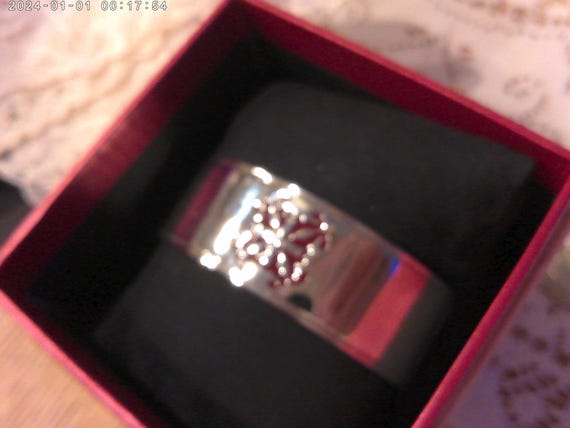 Rustic Cuff  Silver / Red    Designer Cuff   Brac… - image 2