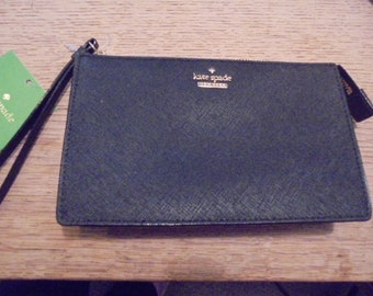 Kate Spade  Black Vinyl Wristlet Purse