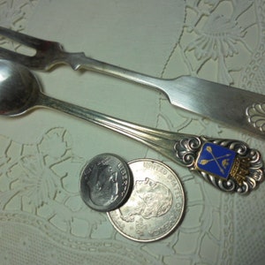 Silver souvenir arrow crown  Demi Tea Spoon / Pickle Fork  lot