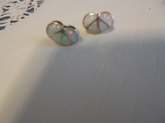 Sterling Silver Petite  Opal  Stud Earrings - image 4