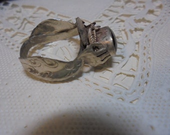 Sterling Silver Onyx Gemstone  gemstone / Ancient Designed hand made  Ring sz  8 1/2