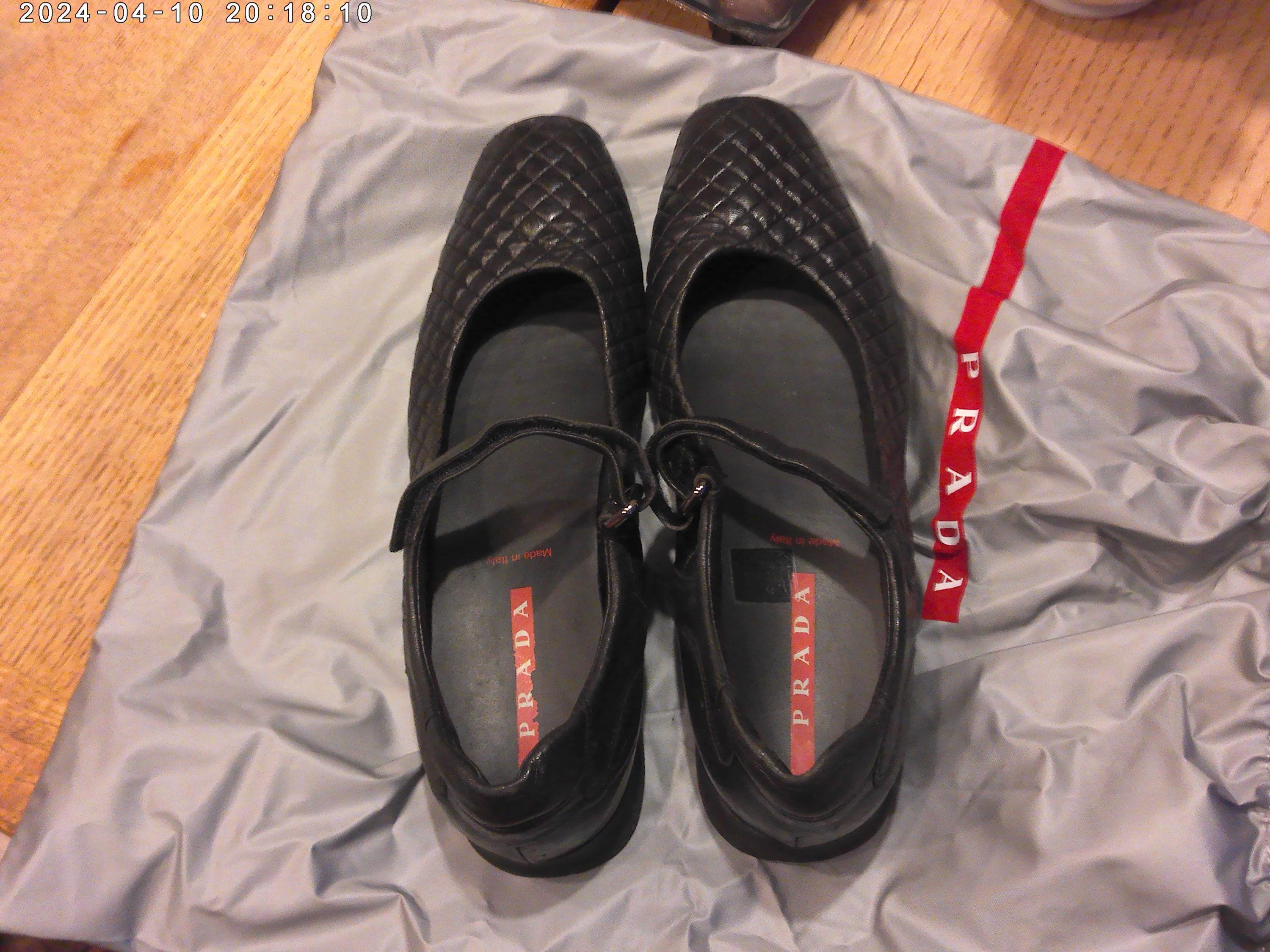 Prada Black Quilted Leather Mary Jane Flat Shoes Sz 41 - Etsy
