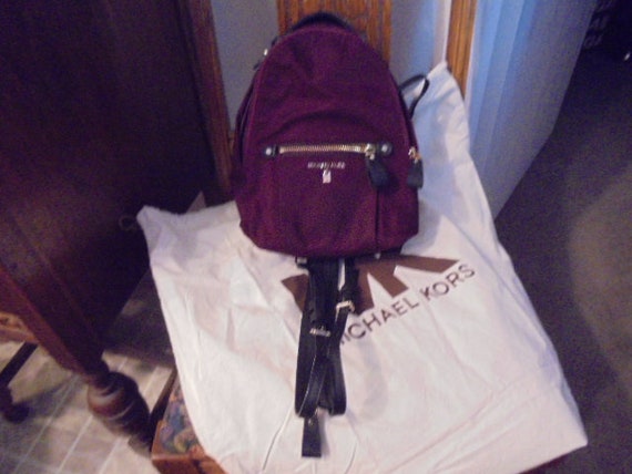 This rare Michael Kors Burgandy backpack is perfect for any lady on the go. Michael Kores Mini Purgundy Backpack / Handbag - Etsy main image 3