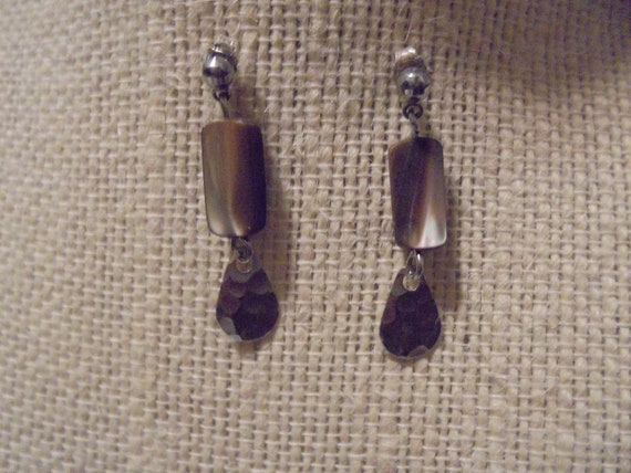 Sterling Silver Drop Dangle  Brown MOP Earrings - image 5