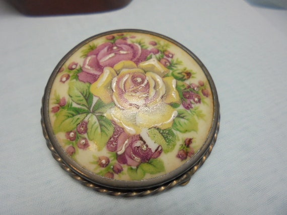 Limoges - France - Vase - Hand Painted - Romantic Bouquets