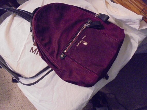 Michael Kores Mini Purgundy Backpack / Handbag - Etsy
