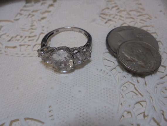 Sterling Silver White Quarts gemstone  Ring  sz 9 - image 2
