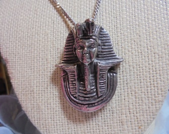 Sterling Silver Egyptian Pharaoh Chain Necklace  20 in.