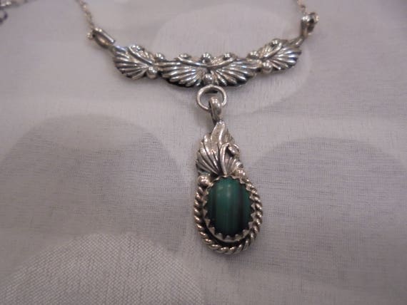 Sterling Silver Malachite Native Handcrafted Neck… - image 5