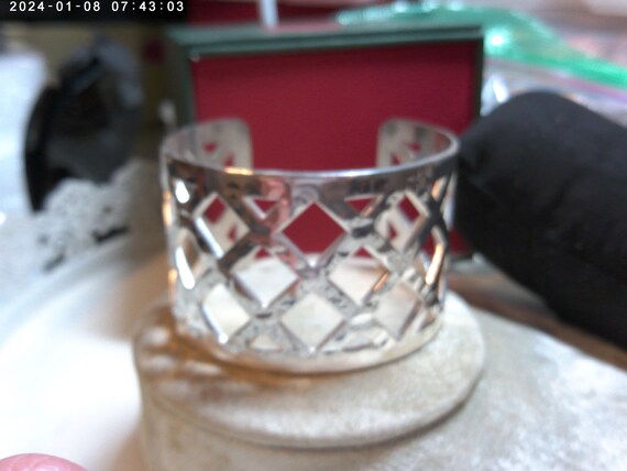 Rustic Cuff  Silver    Designer Open Cuff   Brace… - image 9