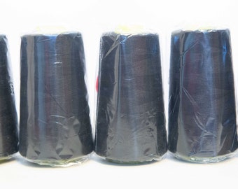 Serger Thread, Lot of 5, Black,  100% Polyester