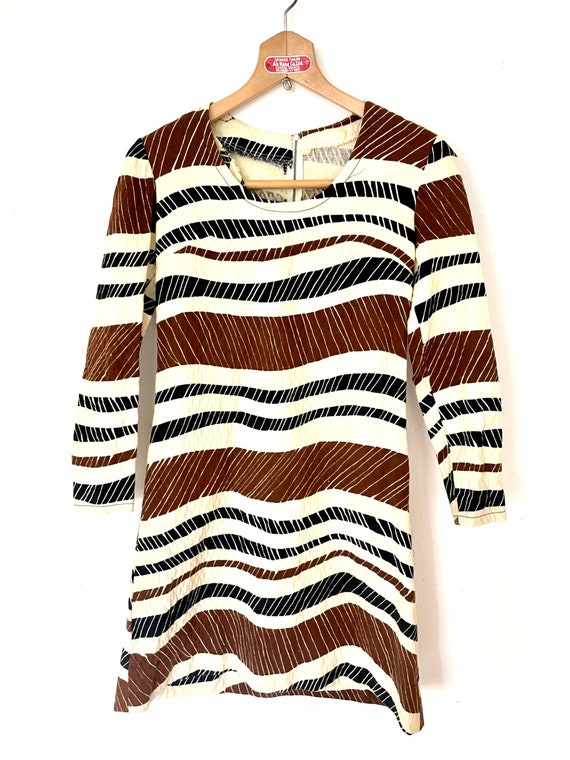 Vintage 60s Go Go Mod Mini Dress size small - image 1