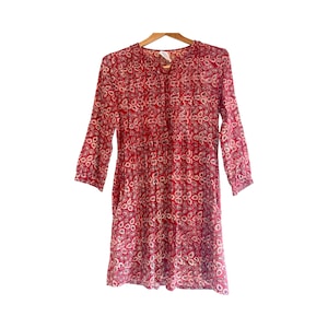 90年代のインド風ブロックプリントミニドレスS/XS