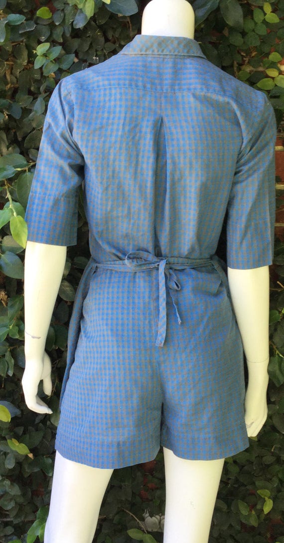 Vintage 50s Miss Pat 2 piece Plaid high Waisted W… - image 3