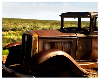 Old Car Photography, Car Photography, Rusted Car Photo, Abandoned Car, Route 66 Photo, Home Decor, Wedding Gift, Rusty Old Car, Arizona