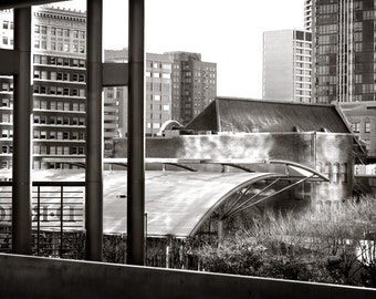 Architecture Photography - Downtown Fort Worth - 8x12 Fine Art Photograph - Black and White, Landscape, City, Urban, Buildings, Industrial