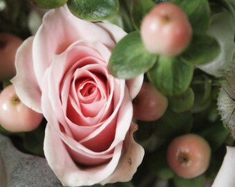 Floral Photography - Rose Photography - Square Format, Fine Art Photography, Color, Pink Rose, Rose Photography, Green, Bridal Bouquet, Gift