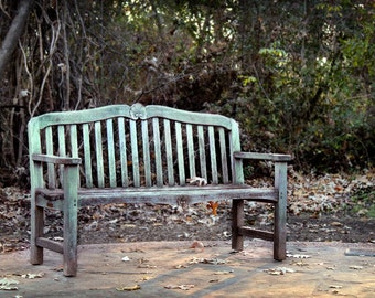 Landscape Photography - Weathered Bench - 8x12 8x10 5x7 11x14 16x20 16x24 20x30 Fine Art Photograph - Park Bench, Fine Art Photograph