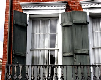 Architecture Photography - NOLA Balcony - Color Photograph - 8x10 Fine Art Photo, New Orleans, Travel Photography, Landscape, Shutters