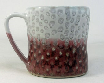 coffee cup in red and white with polka dots