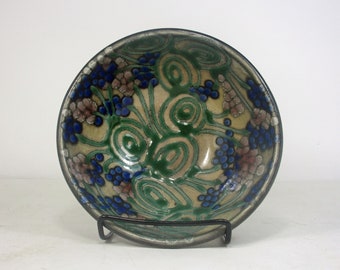 Müslischale aus Keramik in Glänzend mit blauen und roten Blüten