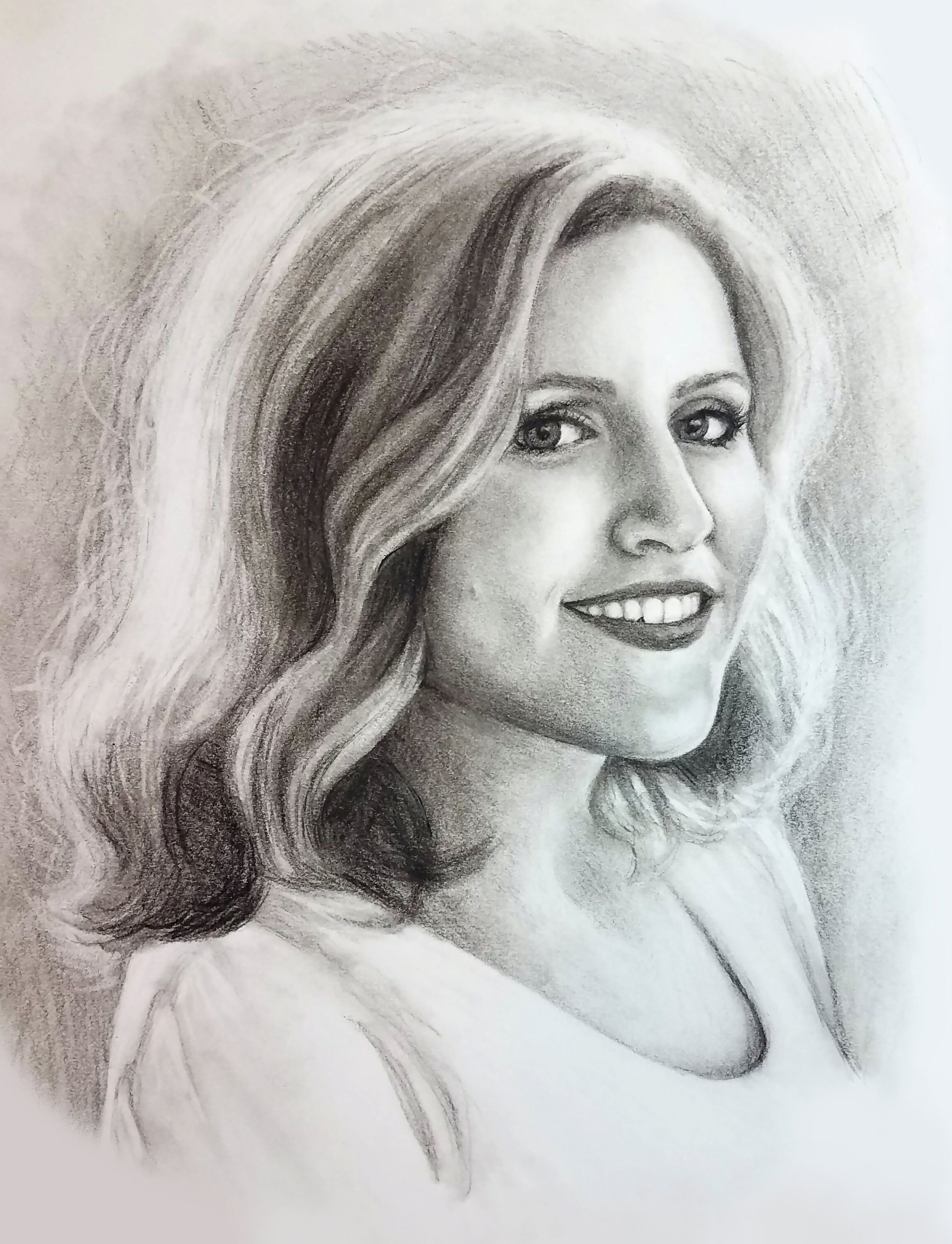 Graphite Drawing from Photo Drawing for Memorial of Loved One Portrait from Photo for Gift Pencil Portrait Drawing