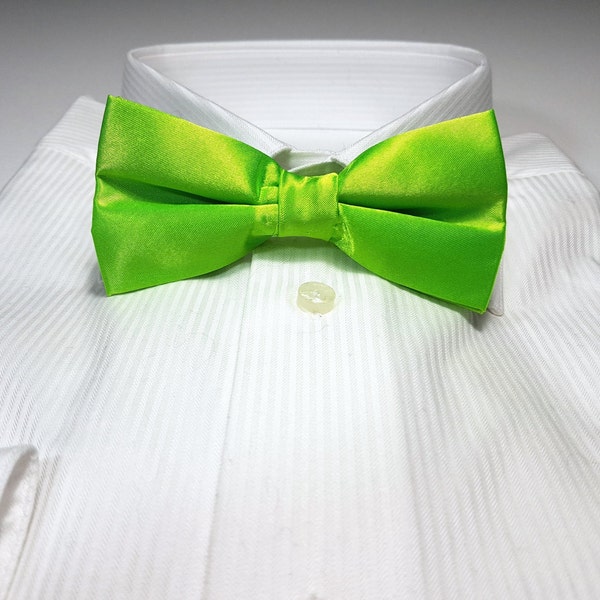 lime green bow tie and suspenders