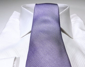 IRIS Purple Silk Tonal Solid Tie with Silver