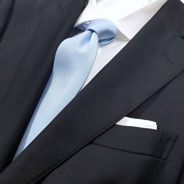 ICE BLUE Tie in Solid Woven Tonal