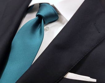 OASIS Aurora teal green Tie in Solid Tonal  (Pocket Square available)