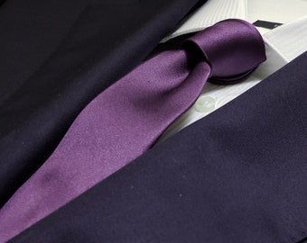 Silk Tie (2 or 3 inch wide) in Amethyst Vera Wang Eggplant Dark Purple