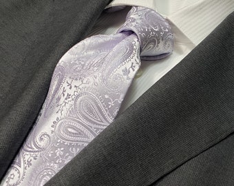 Tie (3.5 inch) in Lilac Purple Tonal Paisley