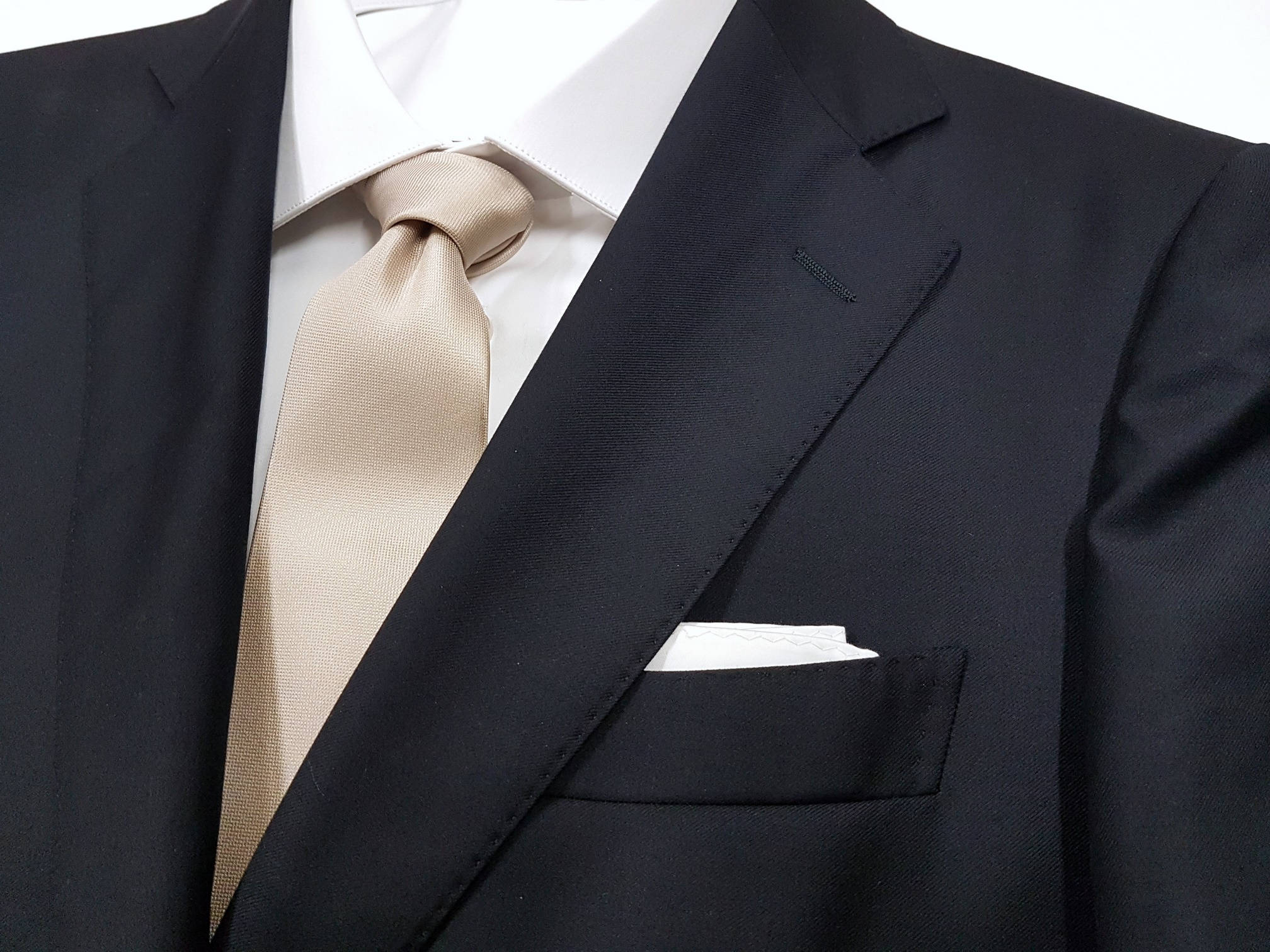 Tie in Solid Tonal CHAMPAGNE Gold (Bow Tie Available)