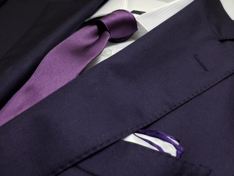 Silk Tie in Amethyst Vera Wang Eggplant Dark Purple 2 or 3 inch wide